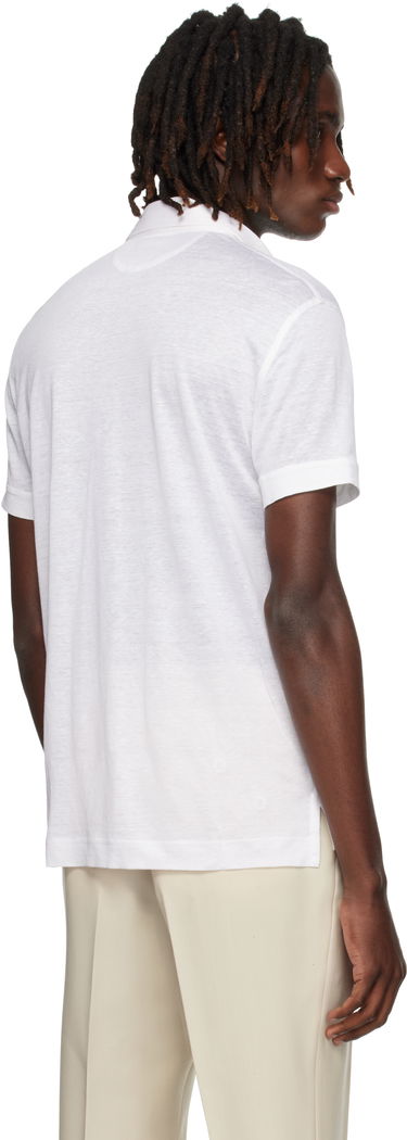 Polo tričko Tom Ford TOM FORD Silk & Linen Polo Biela | JPS007-JMS024S25, 2