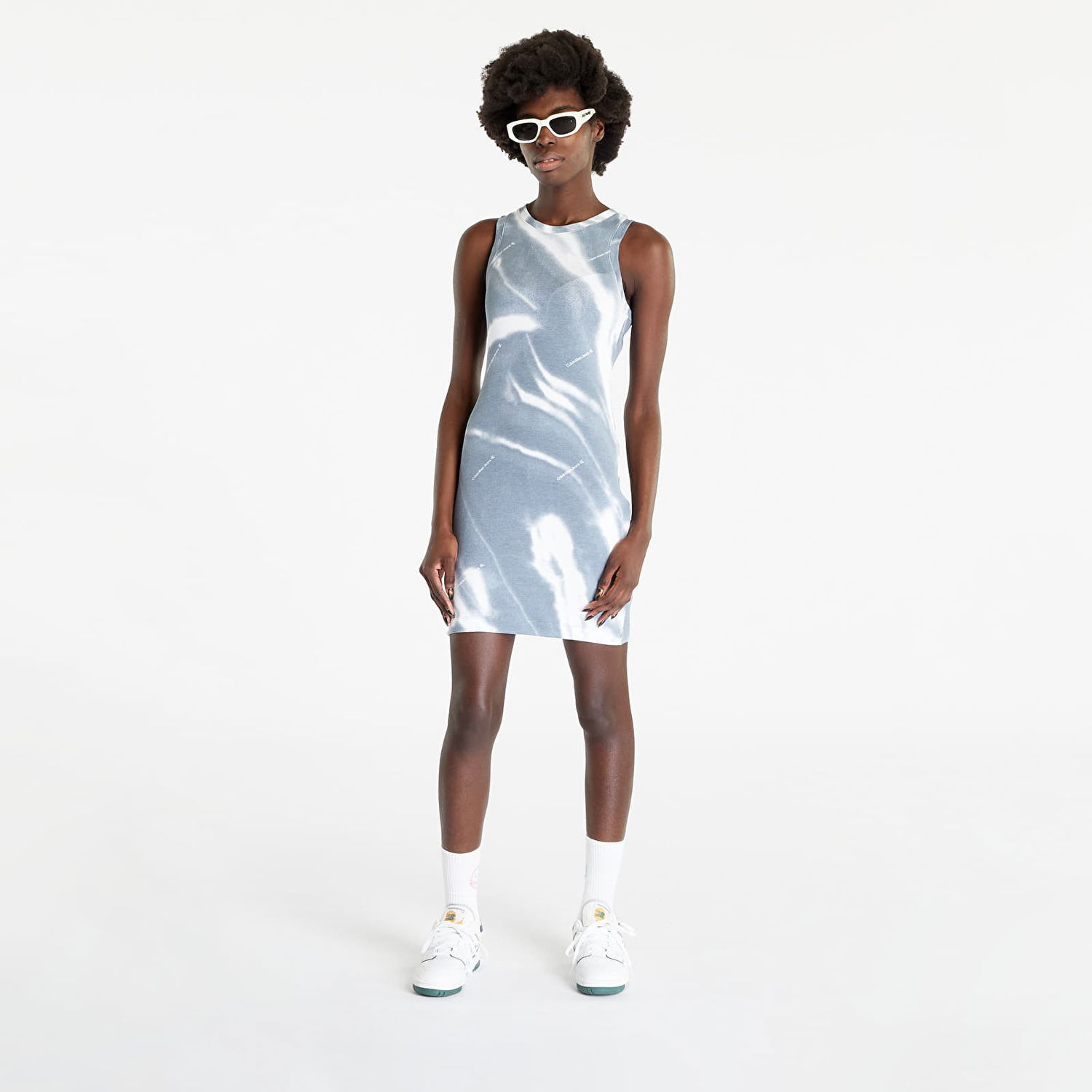 Šaty CALVIN KLEIN Motion Blur Aop Rib Dress Šedá | J20J220756 0IM, 0