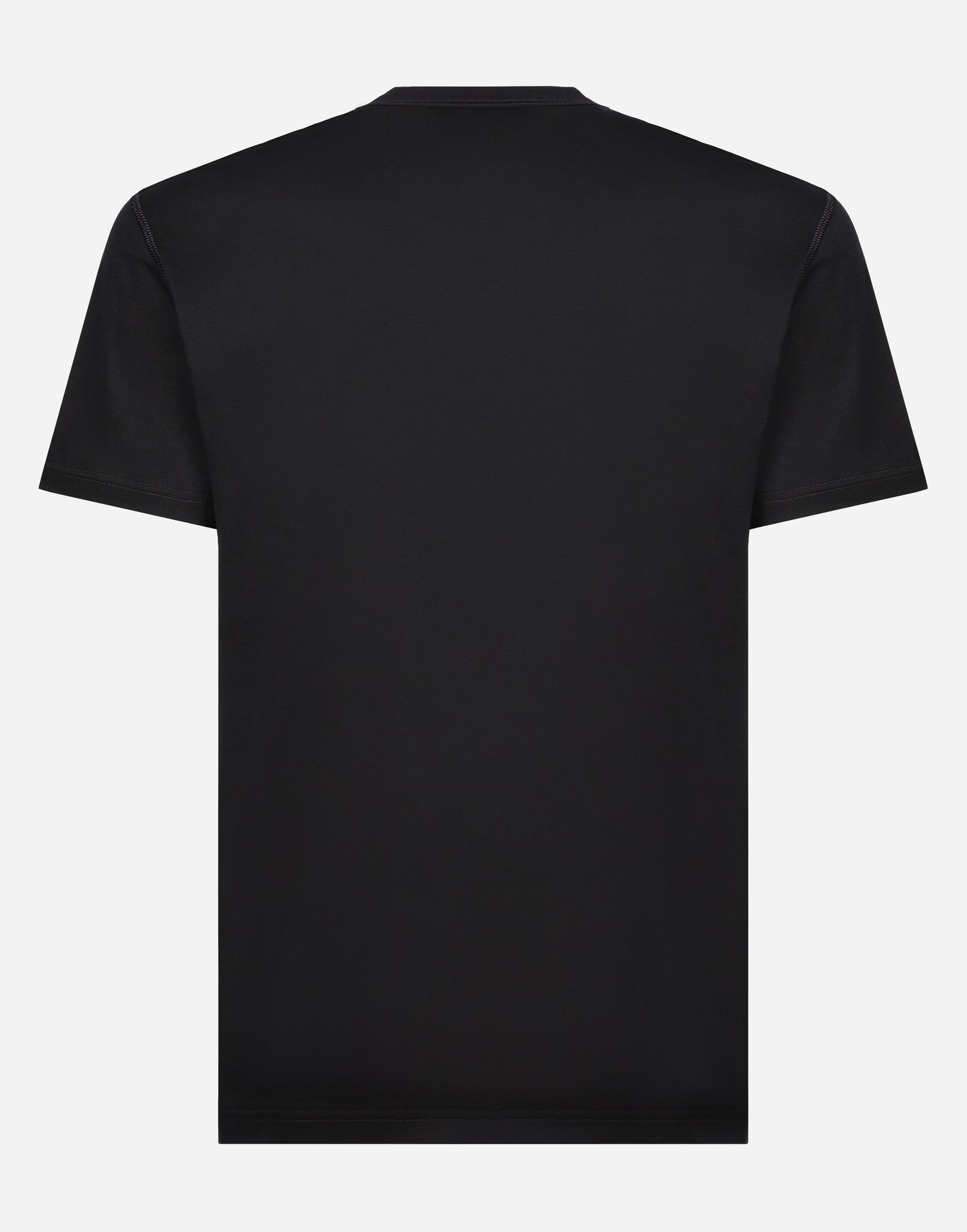 Tričko Dolce & Gabbana Cotton V-neck T-shirt With Branded Tag Čierna | G8PT2TG7F2IB0665, 1
