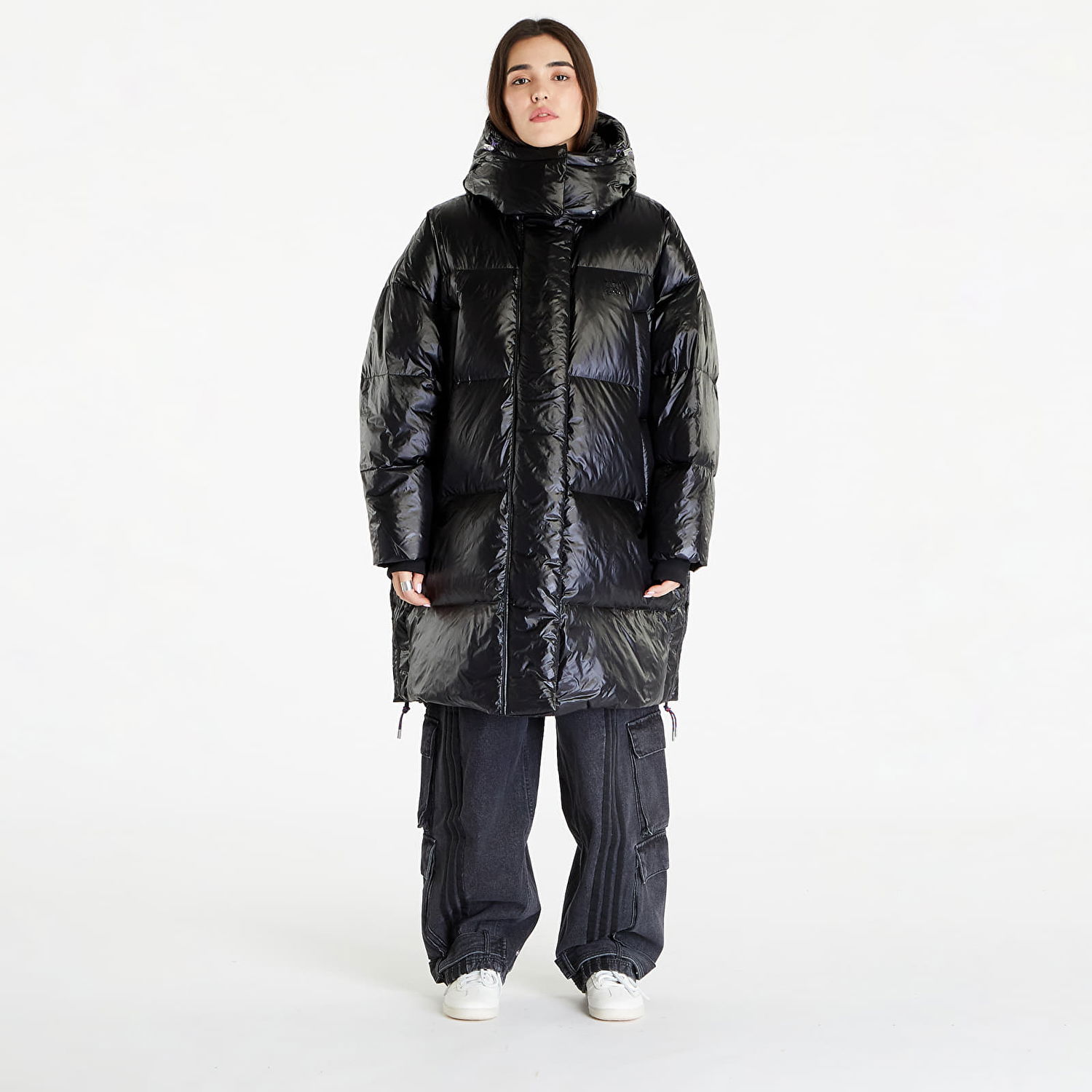 Prešívaná bunda adidas Originals Long Puffer Jacket Čierna | IR7119, 0