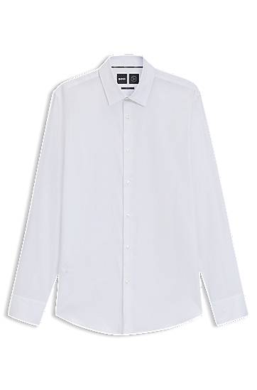 Košeľa BOSS Men's Slim Fit Performance Structured Cotton Shirt Biela | 50480109, 0