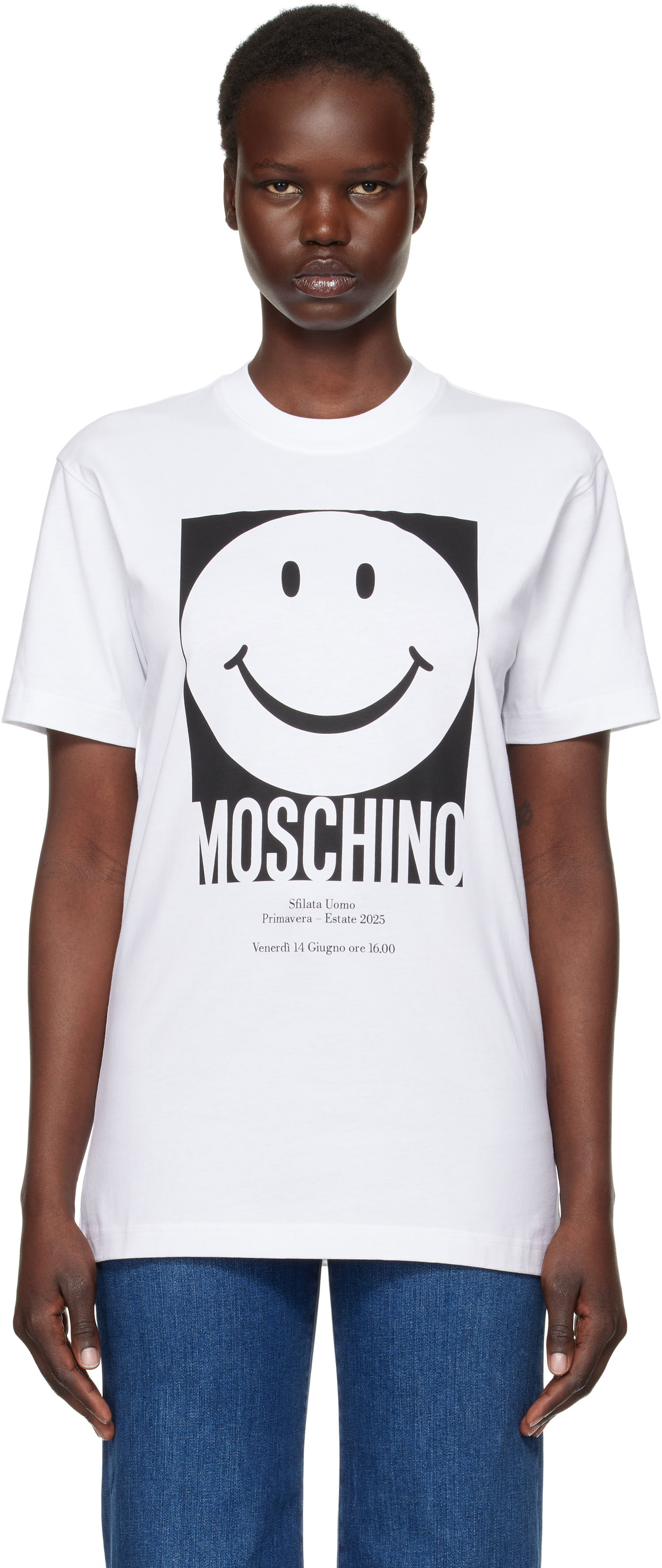 Tričko Moschino Smiley Graphic T-shirt Biela | J071605411001, 0