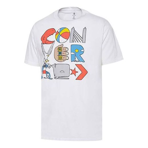 Tričko Converse Converse Cartoon Print T-Shirt Biela | 10018385-A01