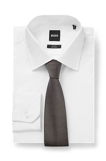 Doplnky BOSS Micro Pattern Silk Tie Šedá | 50544718, 1