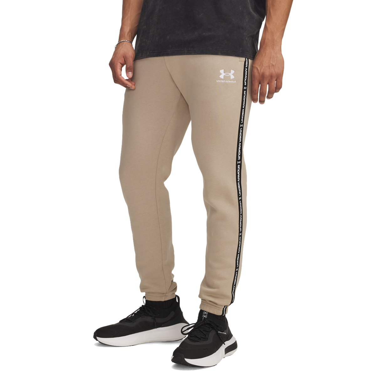 Tepláky Under Armour Icon Fleece Joggers with Side Taping Béžová | 1389358-299, 0