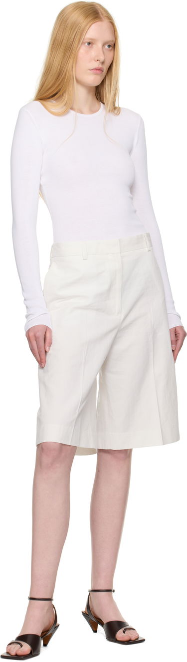 Tričko TOTEME TOTEME Compact Cotton T-Shirt Biela | 252-WRT0491-YA0172, 4