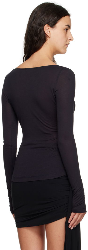 Tričko Helmut Lang Helmut Lang Cowl Neck Long Sleeve T-Shirt Čierna | N06HW522, 2