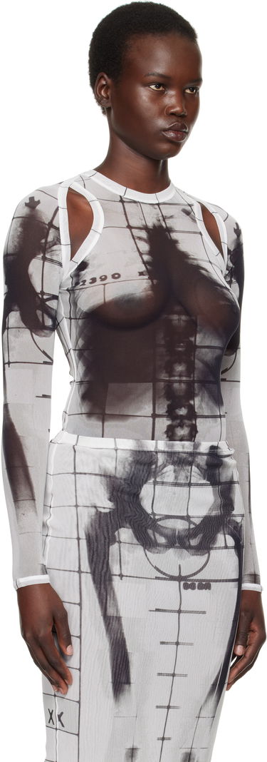 Tričko Jean Paul Gaultier Jean Paul Gaultier 'The Squeletor' Mesh Top Biela | 25/33-F-TO243-T580-0100, 1