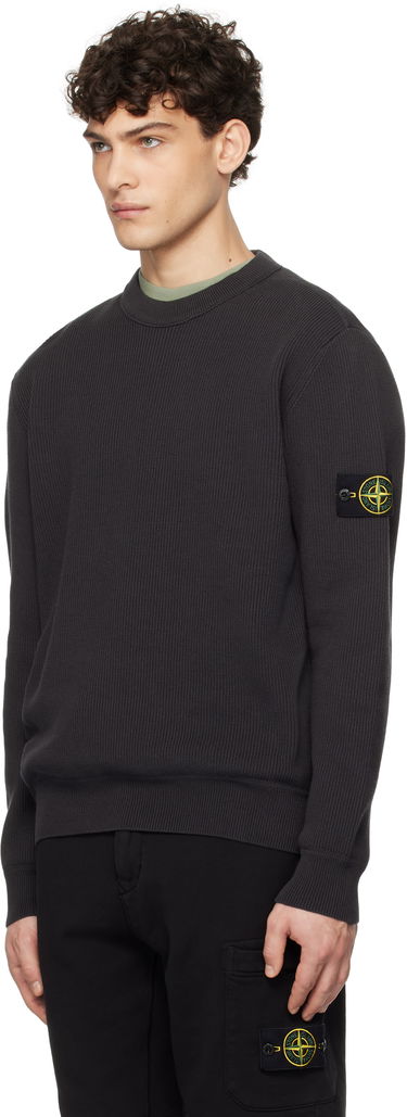 Sveter Stone Island Stone Island Ribbed Organic Cotton Crewneck Sweater Šedá | K1S15 5100054 S00D8, 3