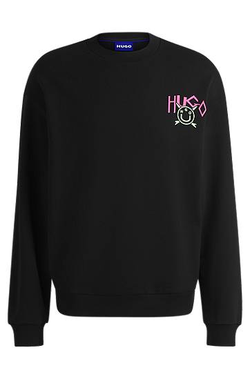 Sveter BOSS HUGO Happy Logo Terry Sweatshirt Čierna | 50539702, 0