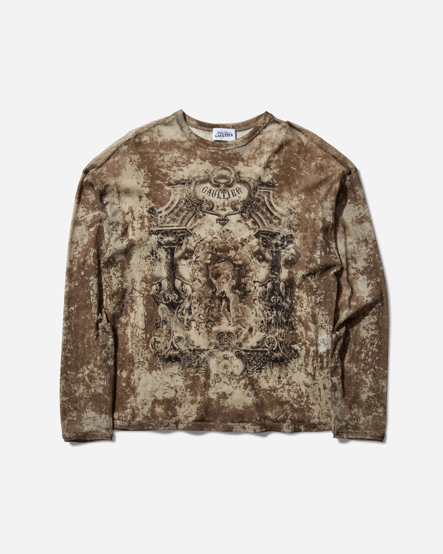 Tričko Jean Paul Gaultier Oversized Medallion Graphic Longsleeve Top Hnedá | 2503WTO340M006 P6965, 1