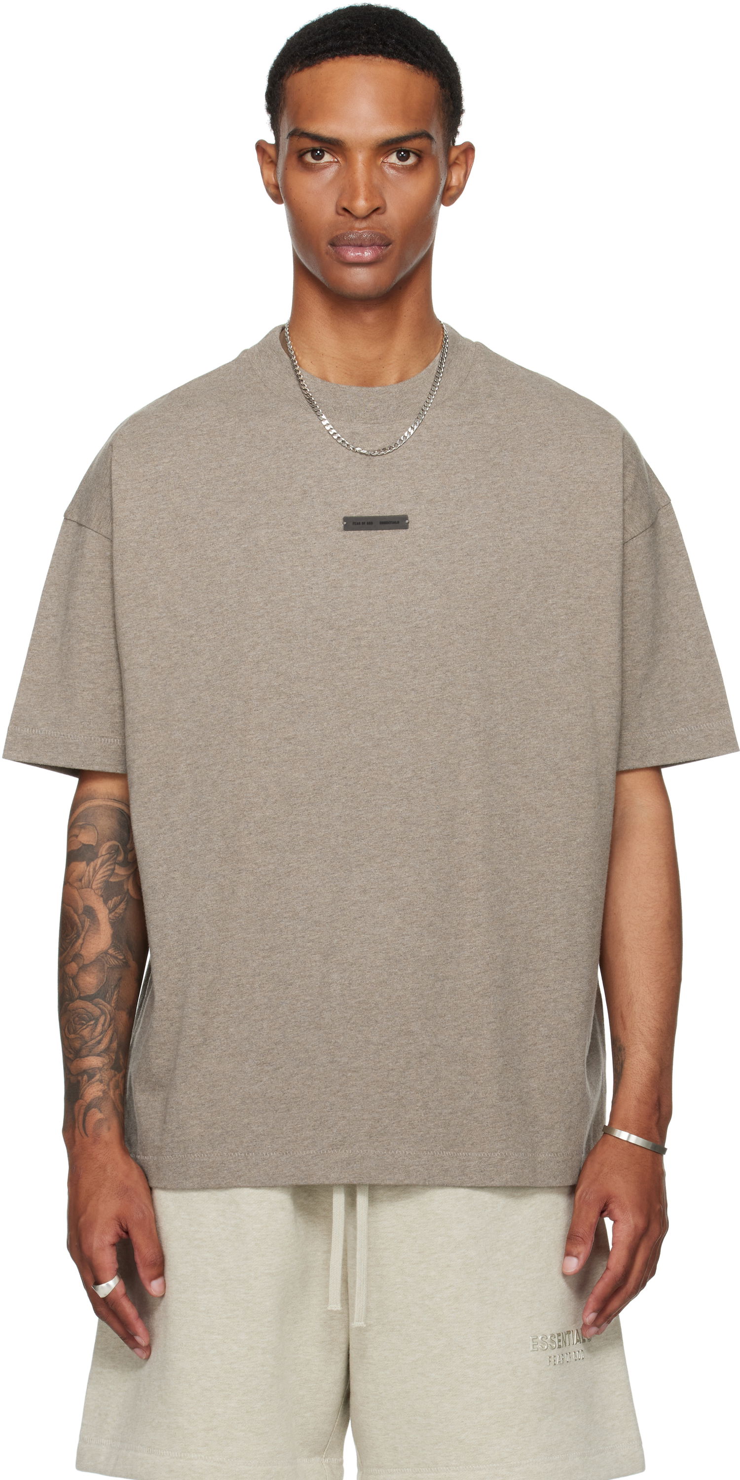 Tričko Fear of God Fear of God ESSENTIALS Classic Fit T-Shirt Šedá | 125SP254193F, 0
