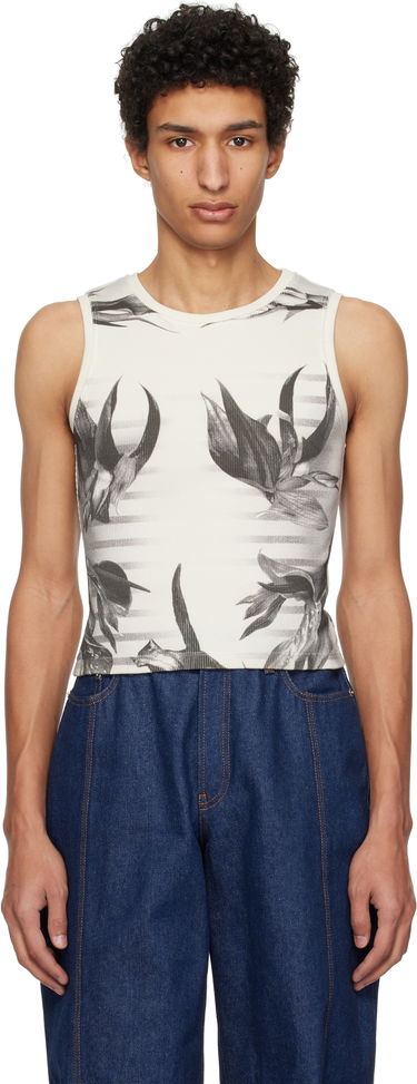 Tielko Jean Paul Gaultier Jean Paul Gaultier Flower Body Morphing Tank Top Biela | 25/33-F-DB049-J579-010200, 0
