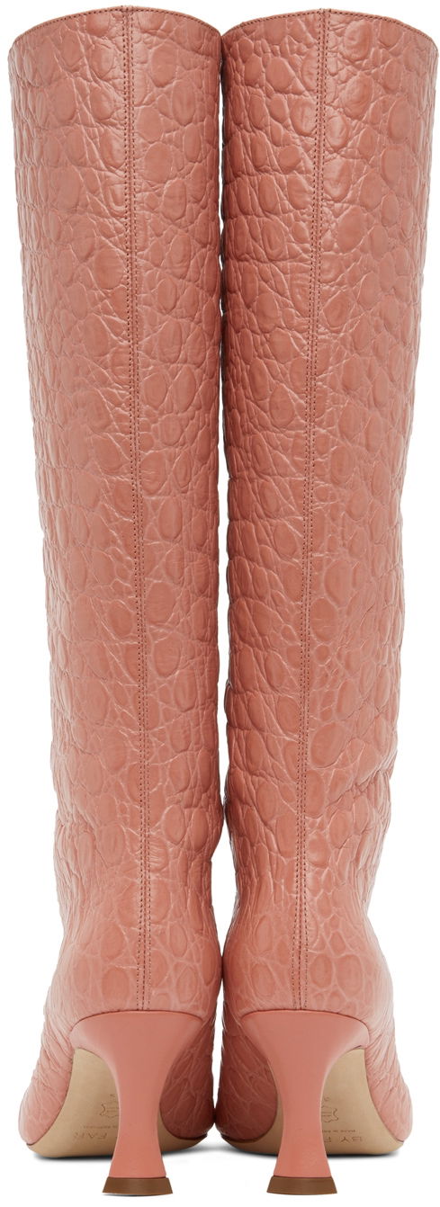 Stevie 42 Pink Leather Knee High Boots