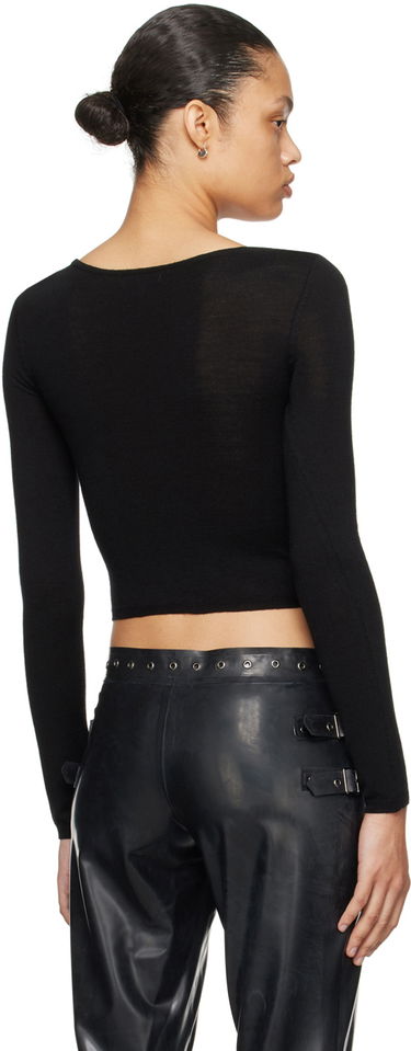 Crop Top Miaou Miaou Delphine Cutout Sweater Čierna | 7104FFKBLK, 2