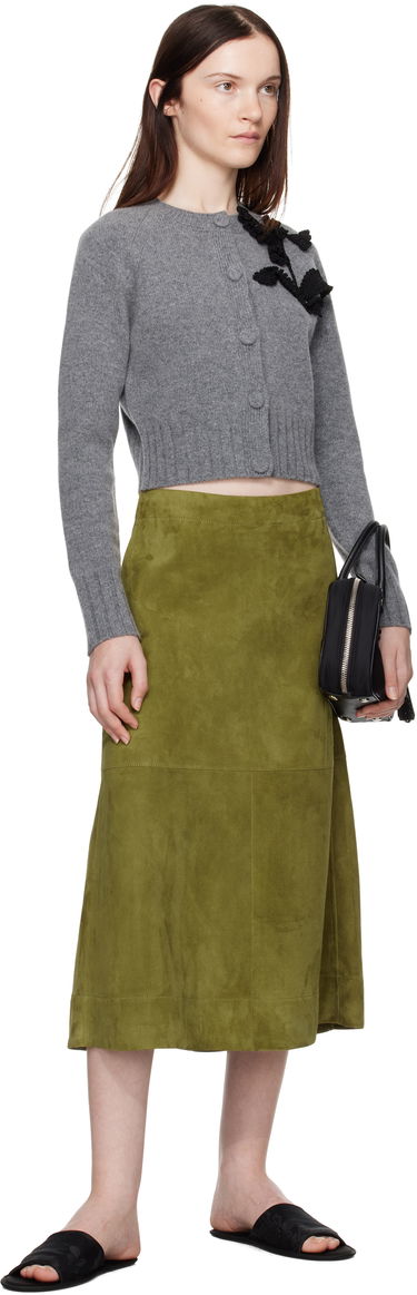 Sveter Erdem Erdem Cropped Knit Cardigan Šedá | PS25_KT3_GRLCFK, 4