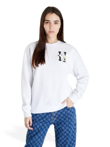 Mikina HUF Flocked Classic H Crew Biela | WPF0018 WHITE