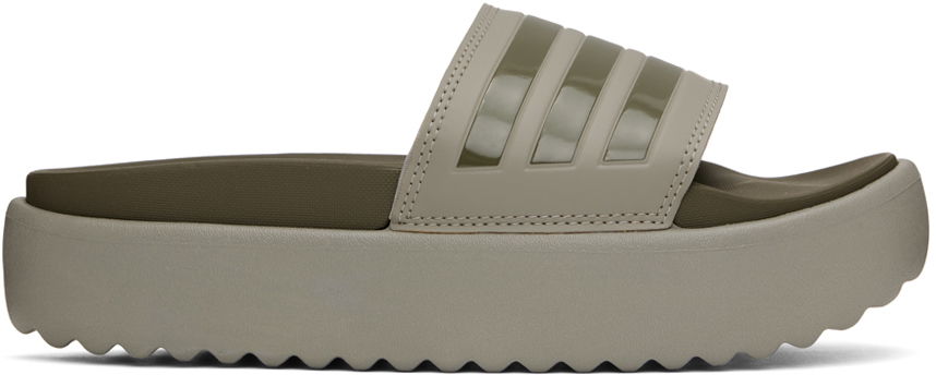 Tenisky a topánky adidas Originals Adilette Platform Slides "Khaki" Zelené | HQ6180, 0