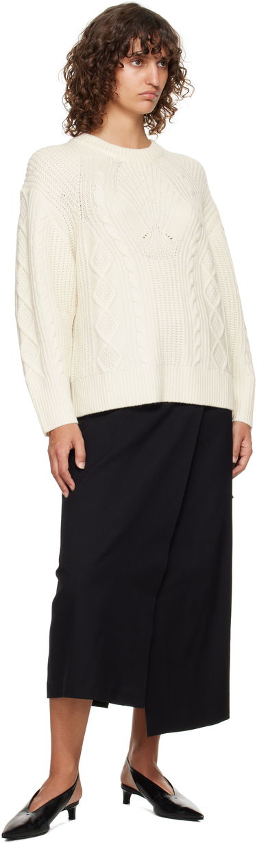 Sveter Loulou de Saison Loulou de Saison Silva Cable Knit Sweater Biela | SILVA, 3