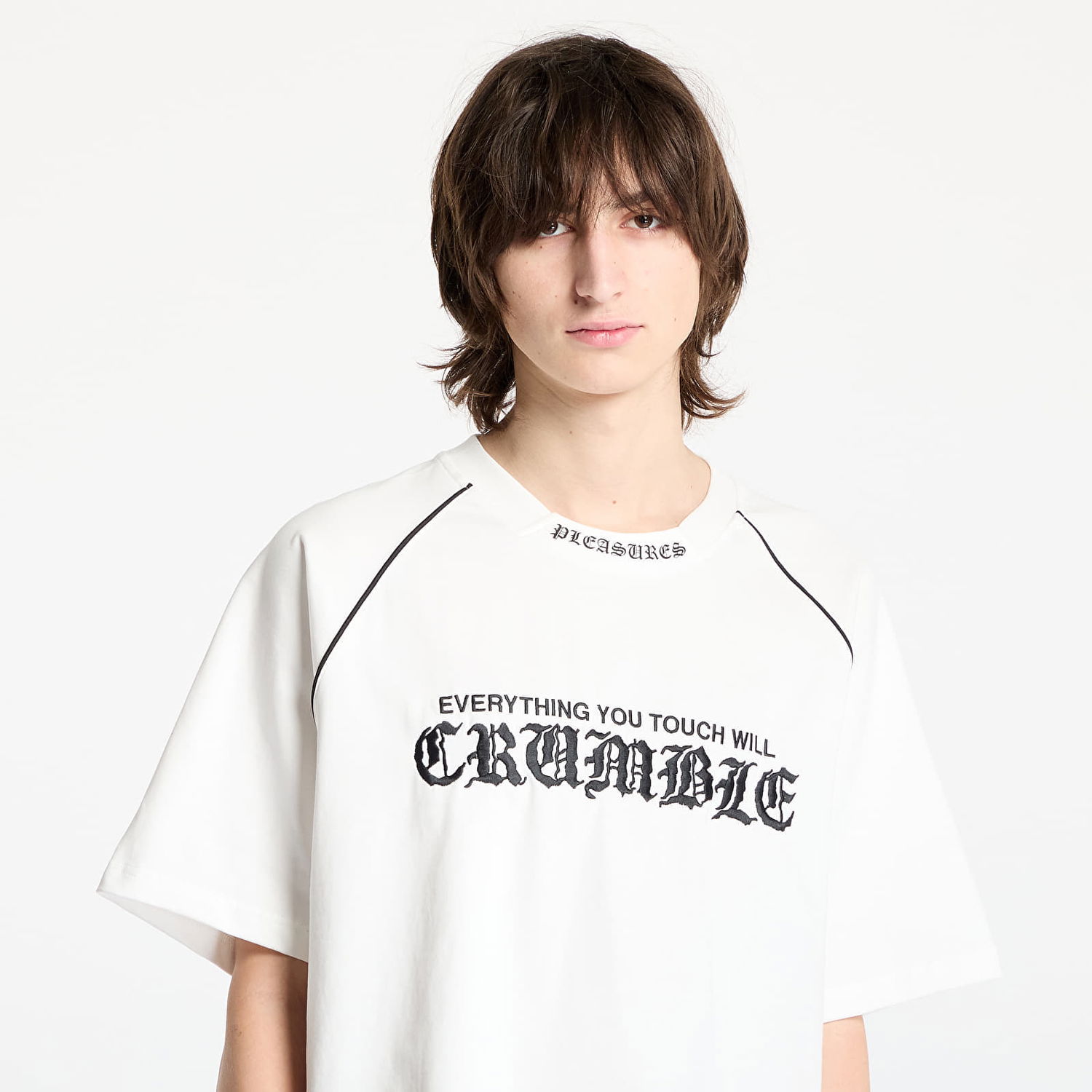 Tričko Pleasures PLEASURES Crumble Heavyweight Raglan T-Shirt Biela | P25SP026 WHITE, 1