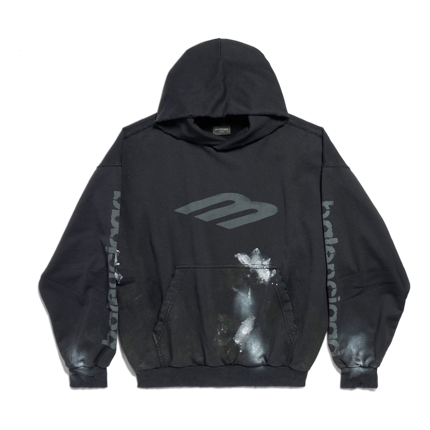 Mikina Balenciaga Stencil Hoodie with Graphic Print Čierna | 767877TQVT71083, 0