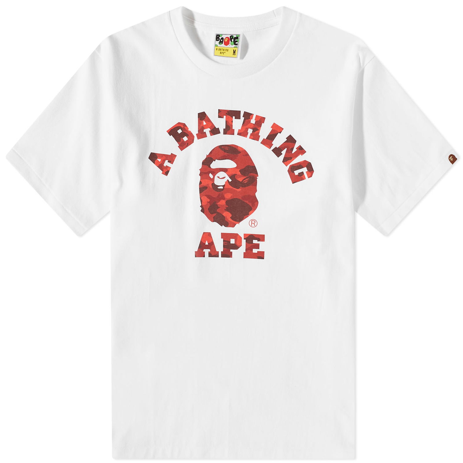 Tričko BAPE Colour Camo College T-Shirt White/Red Biela | 001TEJ301013M-WHTRED, 0