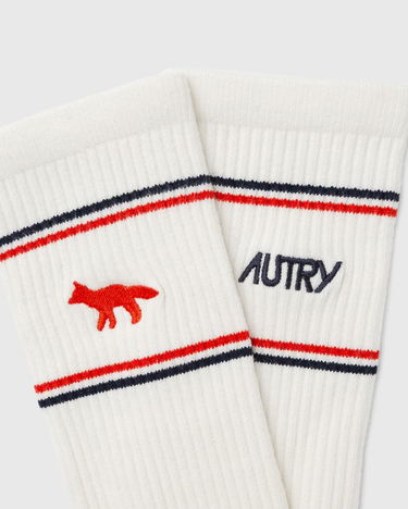 Ponožky Autry Autry x Maison Kitsuné Crew Socks Biela | SOPUMK4W, 3