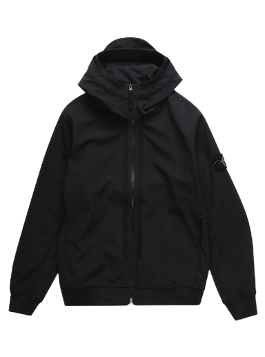 Vetrovka Stone Island SOFT SHELL-R HOODED JACKET Čierna | 761540427 V0029