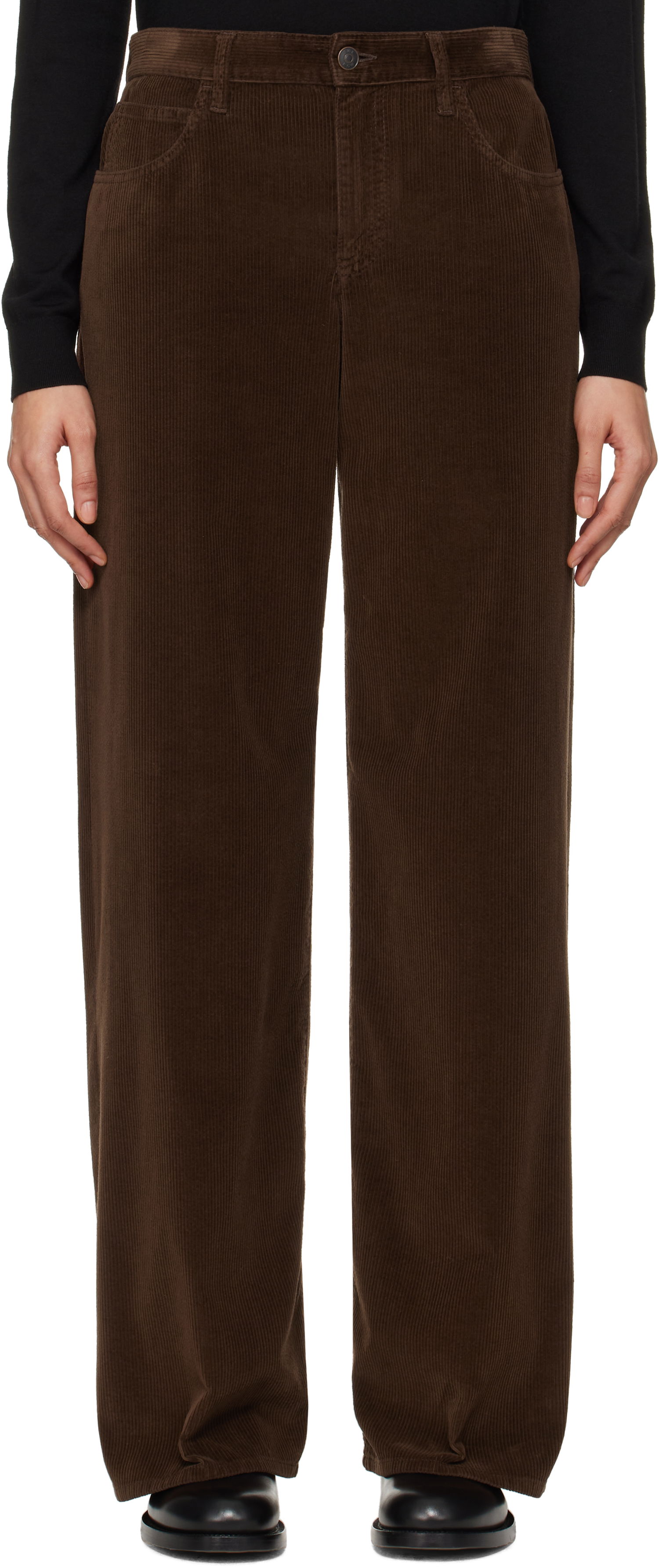 Nohavice The Row Eglitta Corduroy Wide-Leg Trousers Hnedá | 6634-W3195, 0