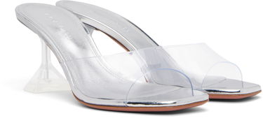 Šaty Amina Muaddi Amina Muaddi Lupita Glass Slipper 70 Heeled Sandals Metalická | LUPITA GLASS SLIPPER 70 PVC, 3