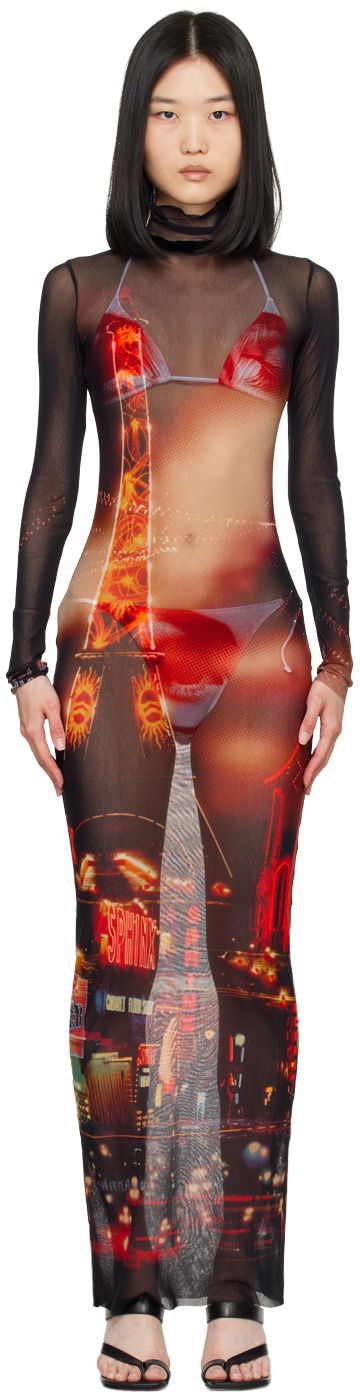 Šaty Jean Paul Gaultier Jean Paul Gaultier 'The Pigalle' Mesh Maxi Dress Rôznofarebný | 24/30-F-RO247-T552-00301550, 0