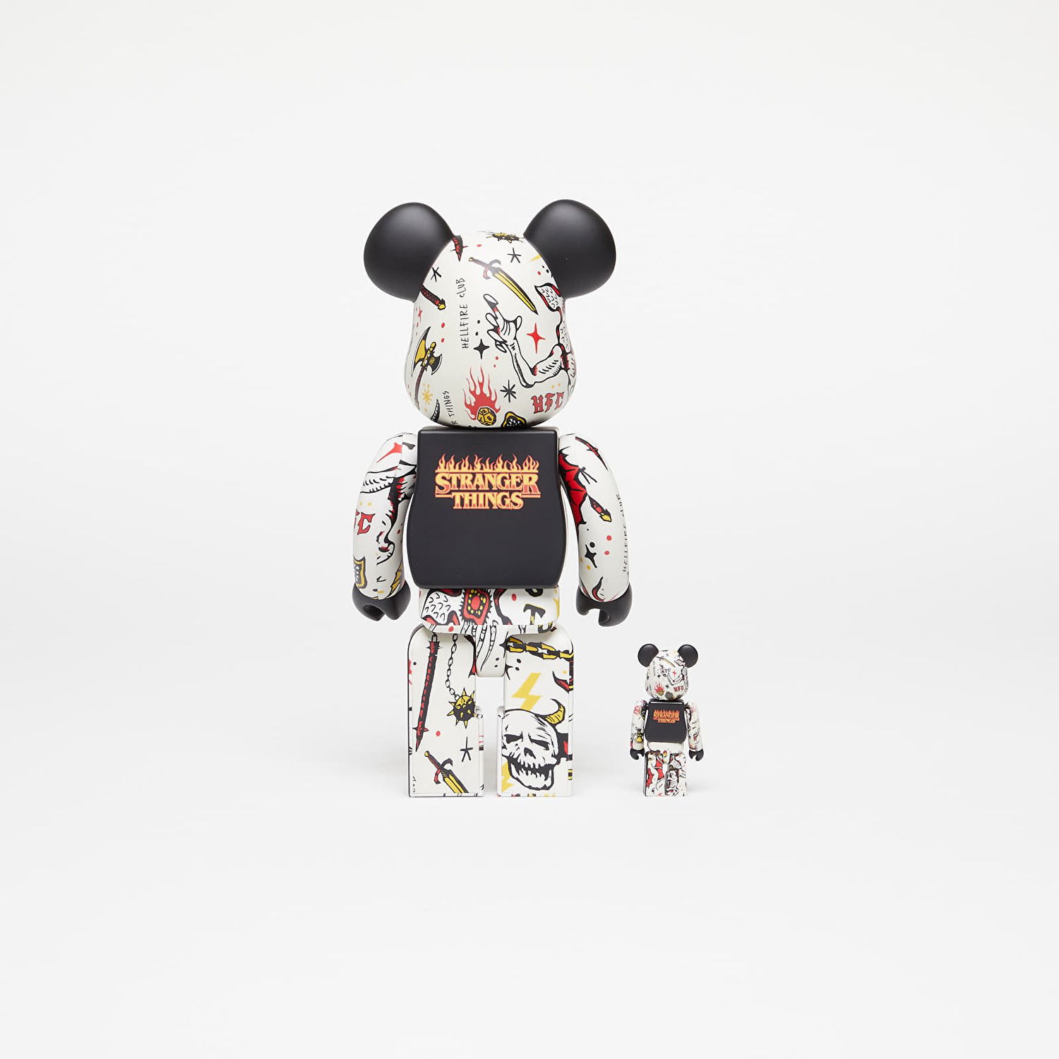 Zberateľské Medicom Toy BE@RBRICK Stranger Things Hellfire Club 100% & 400% Set Čierna | 4530956611358, 1