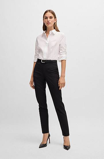 Košeľa BOSS Slim Fit Cotton Blend Blouse Biela | 50499433, 1