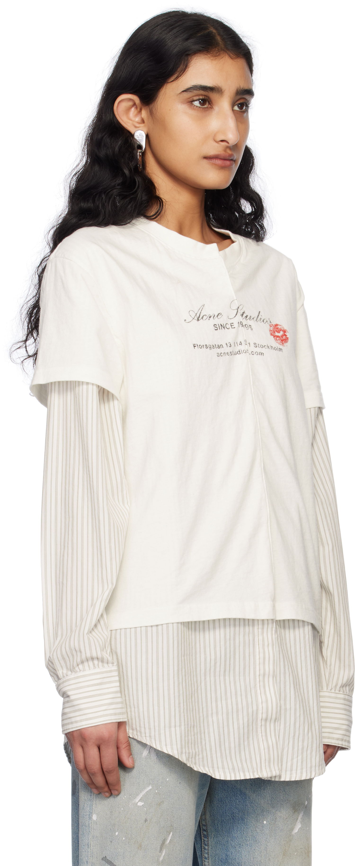 Tričko Acne Studios Acne Studios Layered T-Shirt Biela | AC0730-, 1