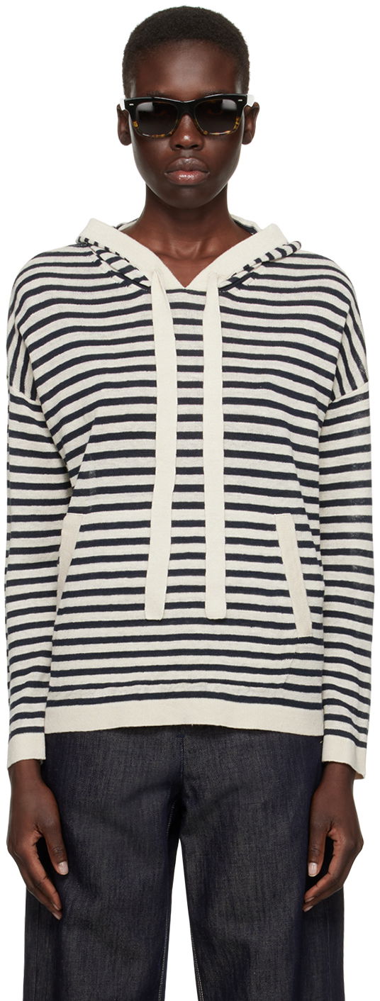 Mikina Max Mara Max Mara Limosa Striped Knit Hoodie Biela | 2419361023600, 0