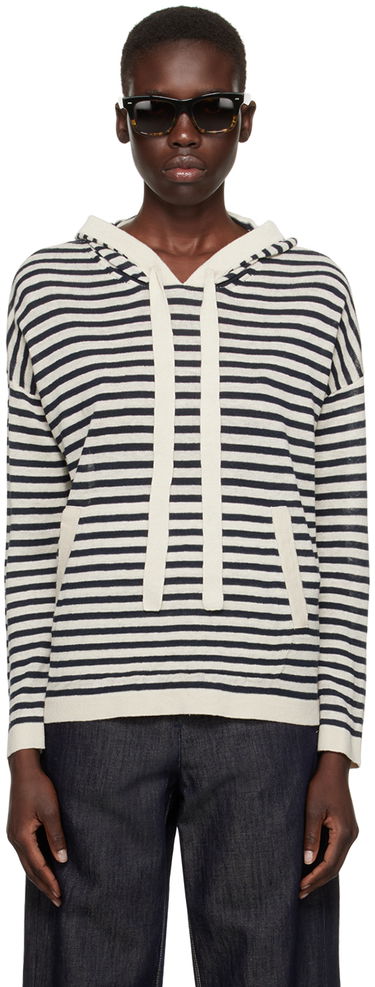 Mikina Max Mara Max Mara Limosa Striped Knit Hoodie Biela | 2419361023600, 0