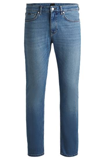 Džínsy BOSS Delaware Slim-Fit Comfort-Stretch Jeans Modrá | 50524017, 0