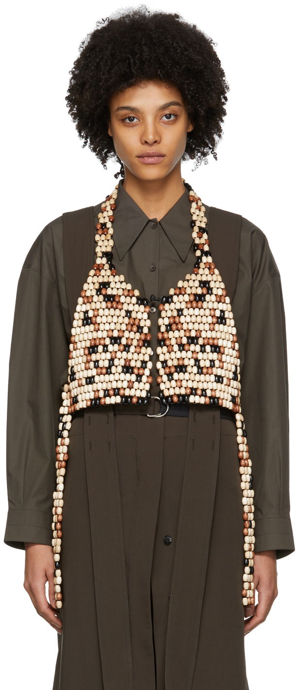 Vesta LEMAIRE Lemaire Beaded Vest Hnedá | W 221 AC354 LO035, 0