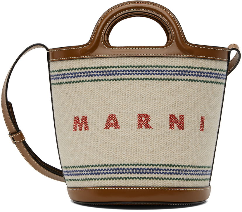 Tote bag Marni Small Tropicalia Bucket Bag Hnedá | SCMP0056U2 P6457