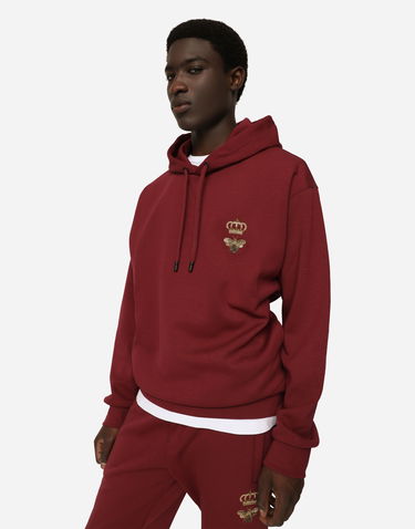 Mikina Dolce & Gabbana Cotton Jersey Hoodie With Embroidery Vínová | G9ACJZHU7H9R0108, 3