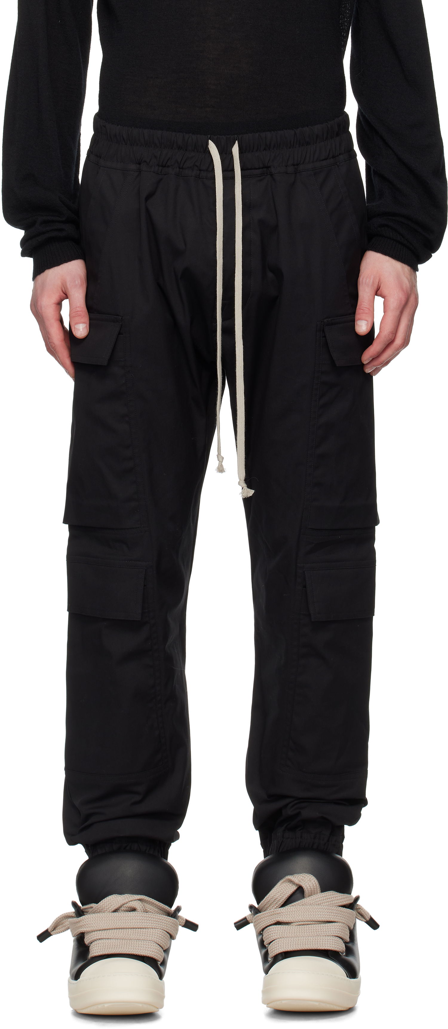 Cargo nohavice Rick Owens Rick Owens Hollywood Mastodon Megacargo Pants Čierna | RU01E5337 TE, 0