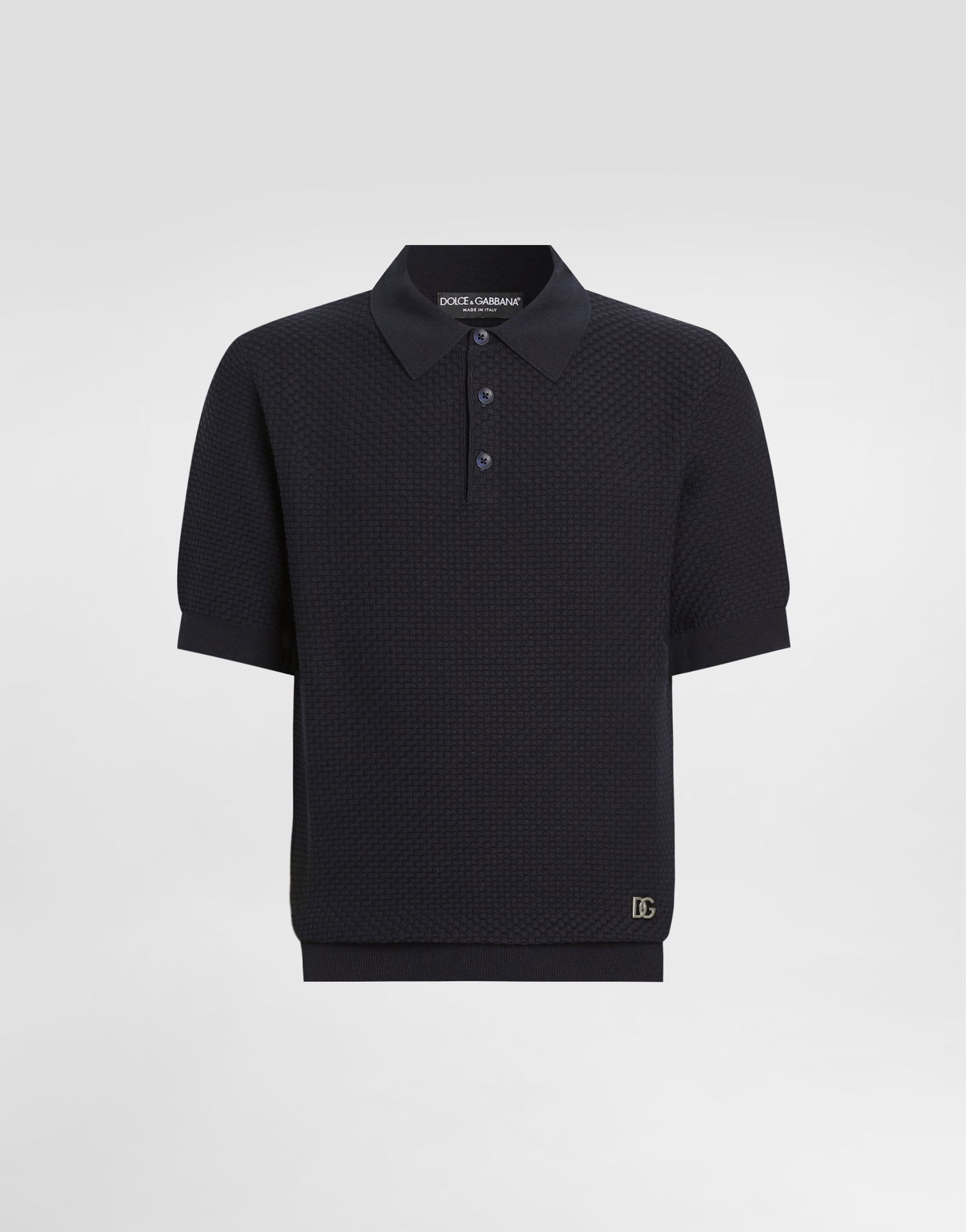Polo tričko Dolce & Gabbana Textured Cotton Polo Shirt Navy | GXZ02TJBCGFB0665, 0