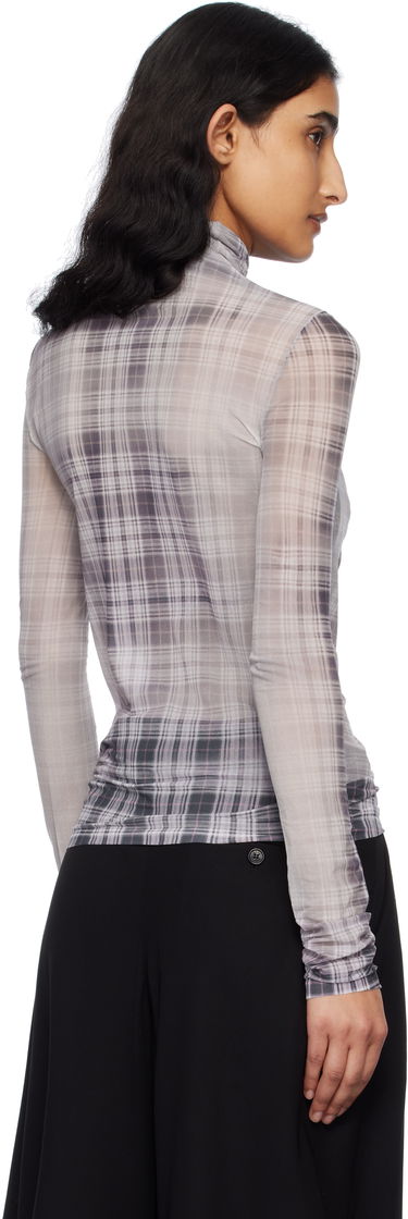 Sveter Acne Studios Acne Studios Seamless Plaid Turtleneck Šedá | AL0450-, 2