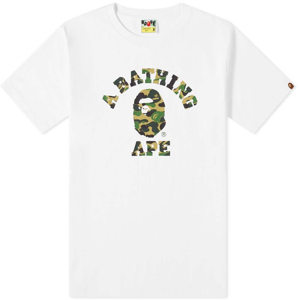 Tričko BAPE ABC Camo College T-Shirt Biela | 001TEH301006X-WHGR, 0