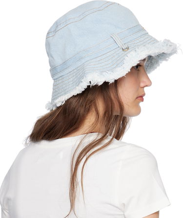 Klobúk GANNI GANNI Denim Beach Hat with Logo Modrá | A6559, 2