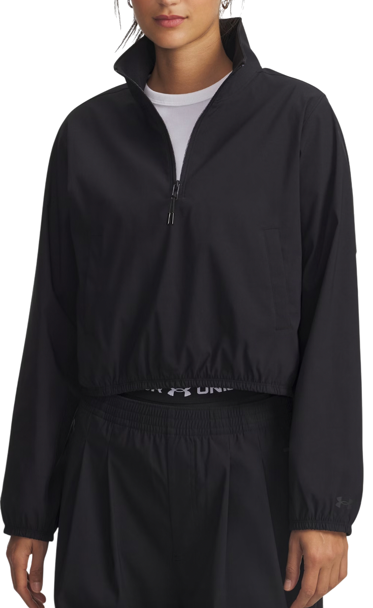 Vetrovka Under Armour Unstoppable Woven Cropped Half-Zip Jacket Čierna | 6007026-001