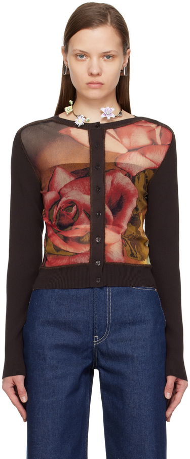 Sveter Jean Paul Gaultier Gaultier Roses Print Cardigan Hnedá | 24/25-F-CA004-M063-60403050, 0