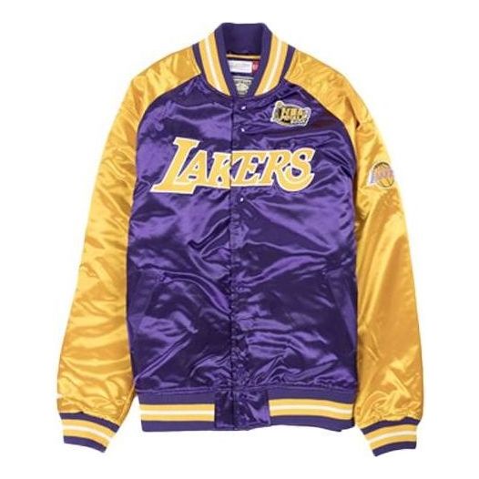 Bomber bunda Mitchell & Ness Mitchell & Ness NBA Los Angeles Lakers 2000 Final Satin Jacket Fialová | STJKAJ19010-LALPURP, 0