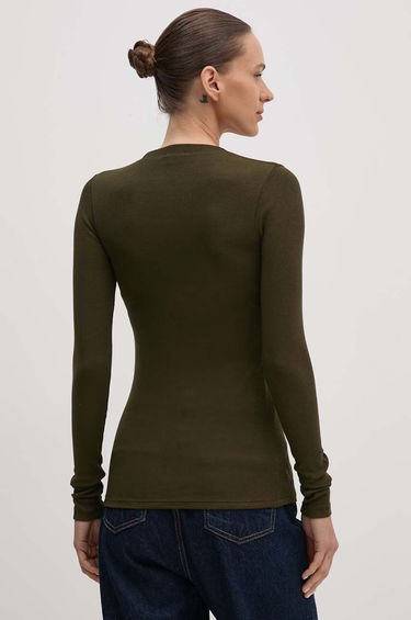 Tričko Polo by Ralph Lauren Long Sleeve Scoop Neck Top Zelené | 211941204, 2