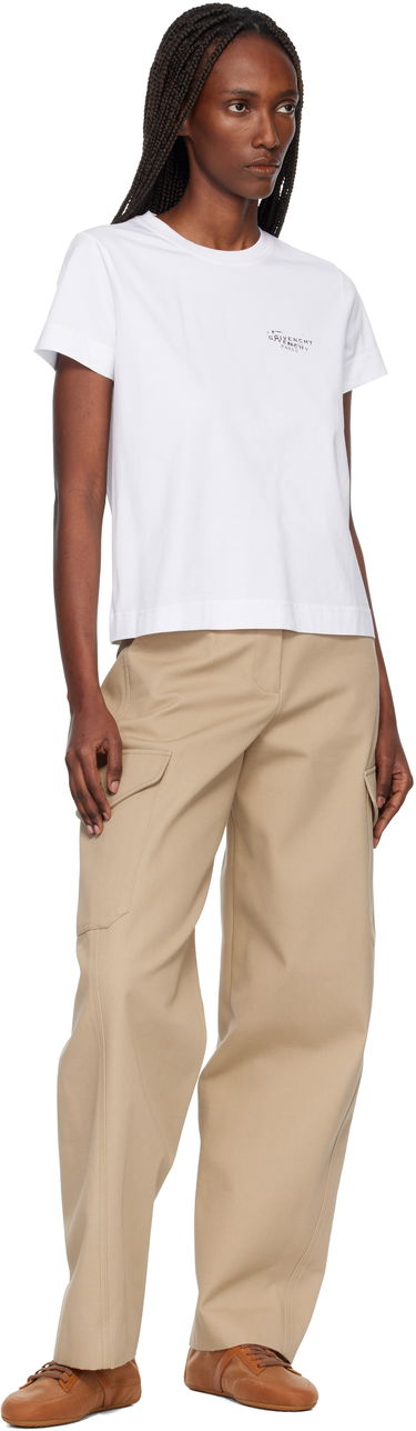 Tričko Givenchy Cotton Stamp Print T-shirt Biela | BW70FJP7A7100, 3